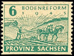 Soviet Sector of Germany 6 Pfg. Land reform, ... 