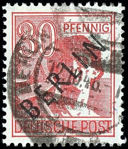 Berlin 30 penny black overprint, overprint ... 