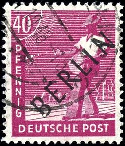 Berlin 40 penny black overprint, overprint ... 
