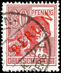 Berlin 30 penny red overprint, overprint ... 