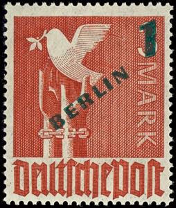 Berlin 1 Mark green overprint with the ... 