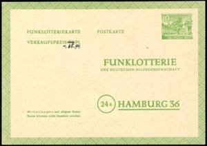 Berlin Ganzsachen Funklotterie-Postkarte, ... 