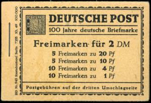 Stamp Booklet Berlin Berlin buildings 1949, ... 
