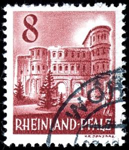 Rhineland-Palatinate 8 Pfg postal stamp, ... 