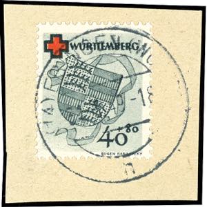 Wuerttemberg 10 Pfg to 40 Pfg Red Cross, ... 