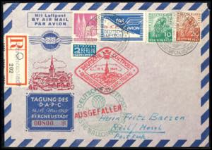 Bizone Airmail registered mail franked with ... 