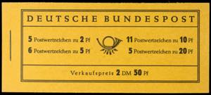 Stamp booklet Heuss 1955, advertisement b ... 