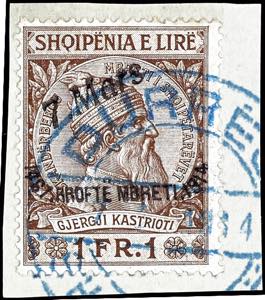 Albania 1914, 2 Quart 1 Franc arrival of the ... 