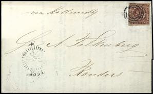 Denmark 1851, 4 RBS, Thiele II, black brown, ... 