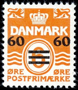 Faeroe Isalnds 60 on 6 Oere postal stamp, in ... 