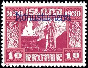 Iceland Official 1930, 3 A. - 10 Kr. ... 