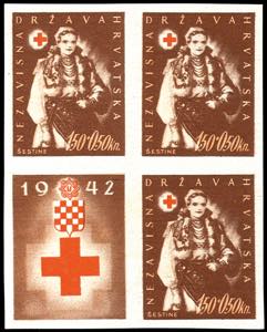 Croatia 1942, 1, 50 K. Red Cross, proof in ... 