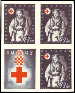 Croatia 1942, 4 K. Red Cross, proof in black ... 