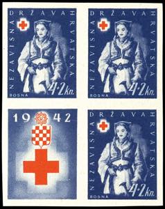 Croatia 1942, 4 K. Red Cross, proof in ... 