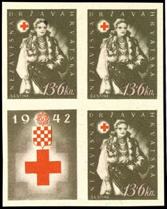 Croatia 1942, 13 K. Red Cross, proof in ... 