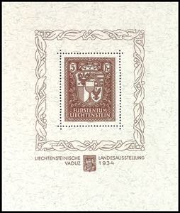Liechtenstein 1934, souvenir sheets issue ... 