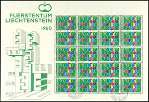 Liechtenstein 1960, 50 Rp Europe stamp, ... 