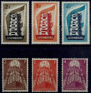 Luxembourg 1956 / 57, Europe issue, always ... 