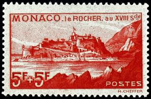 Monaco 1939, 5 C. - 5 Fr. Effigies / boulder ... 