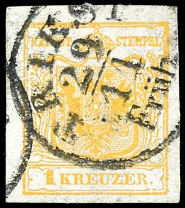Austria 1 Kr. Golden, machine paper, type I, ... 