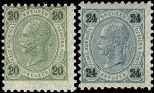 Austria 20 and 24 Kr. Always in perfect ... 