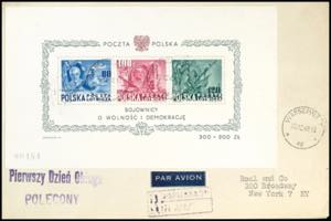 Poland 1948, Roosevelt souvenir sheet with ... 