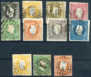 Portugal 1866, 5 R. - 120 R. Complete used, ... 