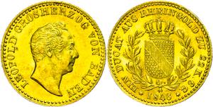 Baden Ducat (Rhine gold ducat), 1846, Carl ... 