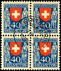 Switzerland 1921, 10 Rp to 40 Rp Pro ... 