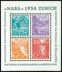 Switzerland 1934, souvenir sheets issue ... 