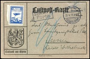 Zeppelin Mail 1913, airmail on the Rhine / ... 