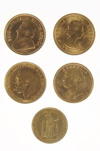 Gold Coin Collections Lot from 5 coins Gold; ... 