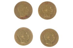 Gold Coin Collections PREUSSEN, lot with 4 x ... 