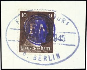 Fredersdorf 10 Pfg. Hitler, Stichtiefdruck, ... 
