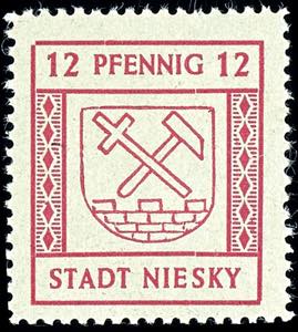 Niesky 6 and 12 Pfg. Numeral of value on ... 