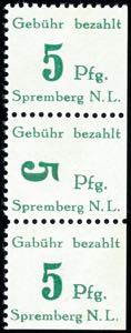 Spremberg 5 Pfg., right lying numeral of ... 
