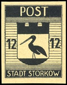 Storkow 3 Pfg - 12 Pfg. Stadtwappen, ... 