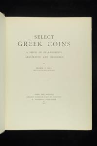 Literatur Münzen Hill, G. F., Select Greek ... 