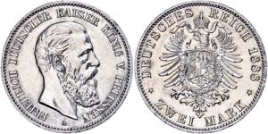 Prussia 2 Mark, 1888, Friedrich III., ... 