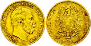 Preußen Goldmünzen 20 Mark, 1873, A, ... 
