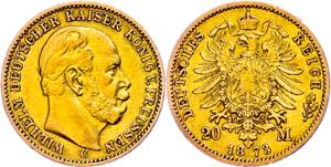 Preußen Goldmünzen 20 Mark, 1873, Wilhelm ... 