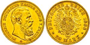 Preußen Goldmünzen 20 Mark, 1888, ... 