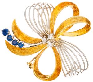 Gemmed Brooches Decorative bicolour loop ... 