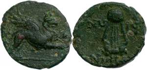 Ionien Teos, Æ (3,34g), 2./1. Jh. v. Chr. ... 