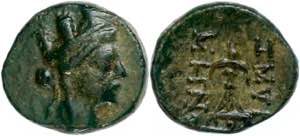 Ionien Smyrna, Æ (1,15g), 105-95 v. Chr., ... 