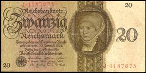 Deutsche Reichsbanknoten 1874-1945 20 ... 