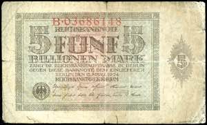 Deutsche Reichsbanknoten 1874-1945 5 Bio. ... 