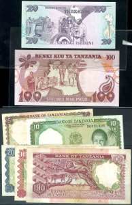 Banknoten Afrika und Naher Osten Tansania, ... 