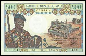 Banknoten Afrika und Naher Osten Mali, ... 