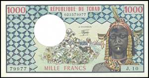 Banknoten Afrika und Naher Osten Tschad, ... 